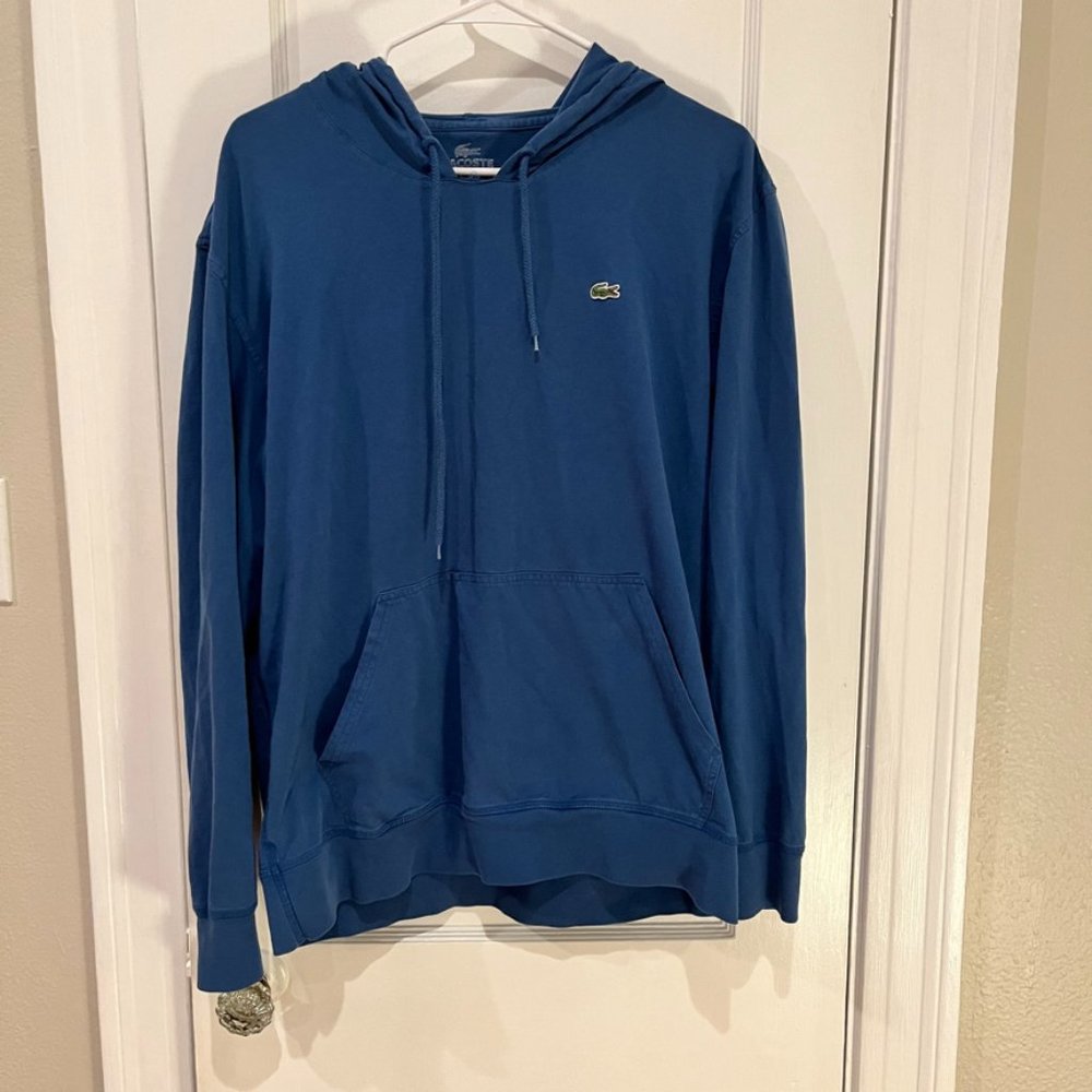 Lacoste Mens Long Sleeve Hooded Jersey Cotton T-Shirt Hoodie - Size 6